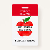 Rode Apple School leraar of student pas Badge (Voorkant)