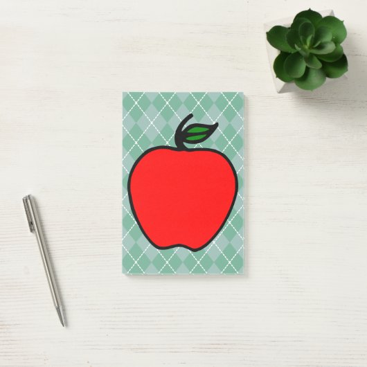 Rode Apple School Post It Notes Cadeau (Kantoor)