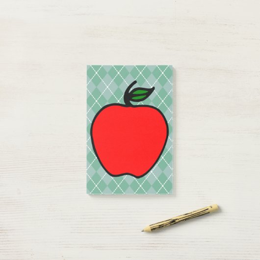 Rode Apple School Post It Notes Cadeau (Op bureau)
