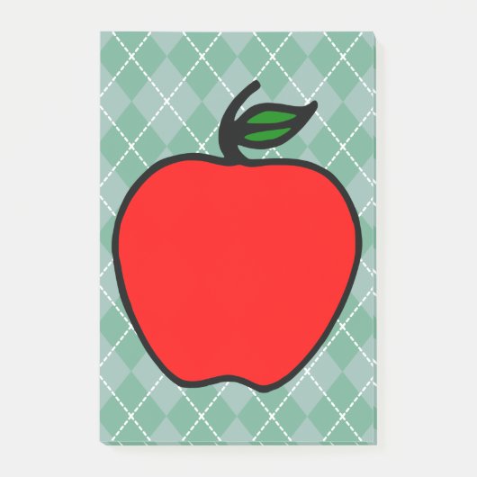 Rode Apple School Post It Notes Cadeau (Voorkant)