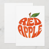 Rode Apple Typografie Kunst, Appel Bedankkaart (Voorkant / Achterkant)