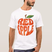 Rode Apple Typografie Kunst, Appel T-shirt (Voorkant)