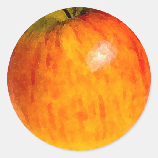 Rode Apple Waterverf - sticker (Voorkant)
