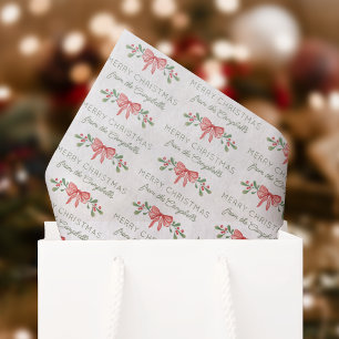 Rode Aquarel Bessen Boog Kerstmis Tissuepapier