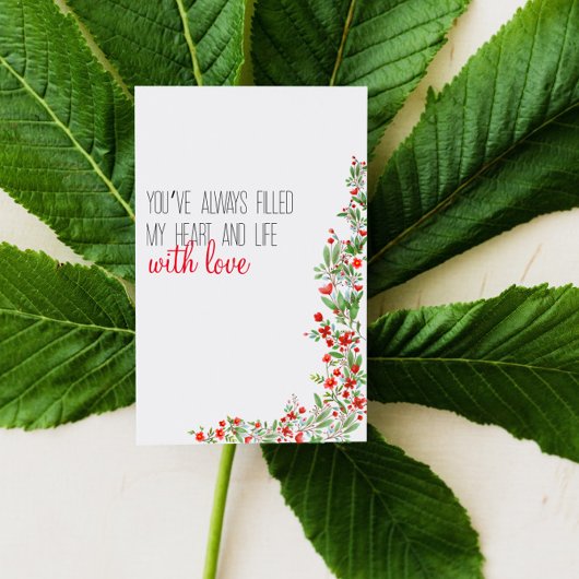 Rode aquarel bloem moederdag feestdagenkaart