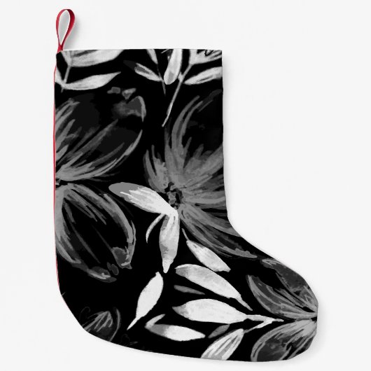 Rode Aquarel Bloemen 7 Kleine Kerstsok (Voorkant)
