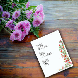 Rode aquarel botanische bloemwensen feestdagenkaart