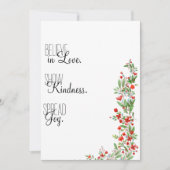 Rode aquarel botanische bloemwensen feestdagenkaart (Voorkant)