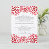 Rode Aquarel Chrysanthemum Informatiekaart Kaart (Staand voorkant)