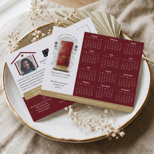 Rode Aquarel Deur Vastgoed Kalender 2027 Briefkaart