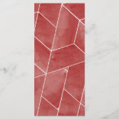 Rode Aquarel Geometrische Gala Menukaart (Achterkant)