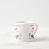 Rode Aquarel Haan Espresso Kop (Voorkant rechts)