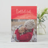 Rode Aquarel Hallelujah Kerstmis Feestdagenkaart (Staand voorkant)