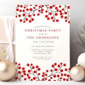 Rode Aquarel Hulstbessen Kerstfeest Kaart