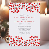 Rode Aquarel Hulstbessen Kerstfeest Kaart