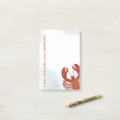 Rode Aquarel Kreeft Persoonlijk  Post-it® Notes (Op bureau)