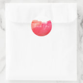 Rode aquarel kunst Bedankt Ronde Sticker (Tas)