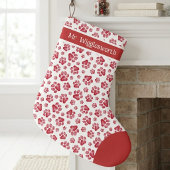 Rode Aquarel Pootafdruk Patroon Grote Kerstsok