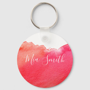 Rode aquarel schattig meisje cadeau naam sleutelhanger