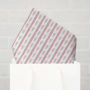 Rode Aquarel Takjes Strepen Kerstmis Tissuepapier