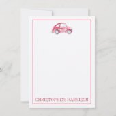 Rode Aquarel Vintage Retro Buggy Bug Auto (Voorkant)