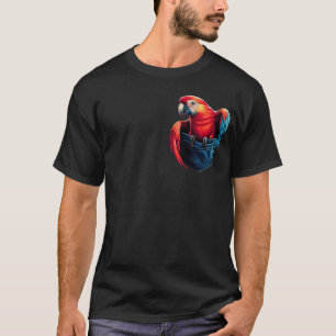 Rode Ara Papegaai in Zak Vogel Liefhebber Watcher T-shirt
