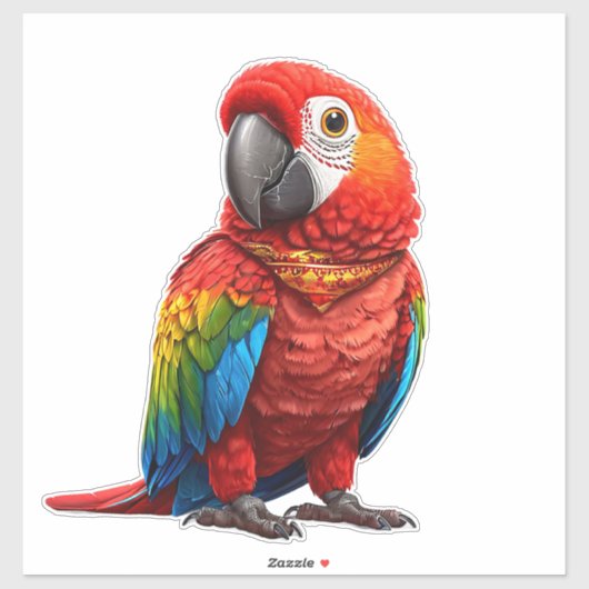 🦜 Rode Ara Sticker Tropische Vogel Cadeau Idee (Vel)