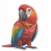 🦜 Rode Ara Sticker Tropische Vogel Cadeau Idee (Voorkant)