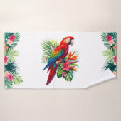 Rode ara tropische bloemen badhanddoek (Badhanddoek)
