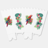 Rode ara tropische bloemen bedankdoosjes (Ongevouwen)