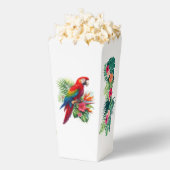 Rode ara tropische bloemen bedankdoosjes (Popped)