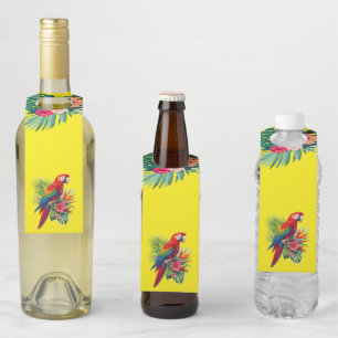 Rode ara tropische bloemen flessenhanger