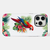 Rode ara tropische bloemen iPhone hoesje (Achterkant horizontaal)