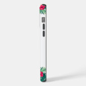 Rode ara tropische bloemen iPhone hoesje (Linkerkant)