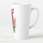 Rode ara tropische bloemen latte mok (Rechts)