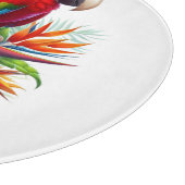 Rode ara tropische bloemen snijplank (Hoek)