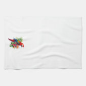Rode ara tropische bloemen theedoek (Horizontaal)