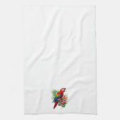 Rode ara tropische bloemen theedoek (Verticaal)