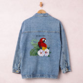 Rode ara tropische vogel bloempapegaai denim jacket (Hangar)