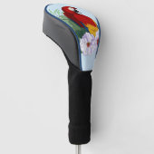 Rode ara tropische vogel bloempapegaai golfheadcover (Schuin)