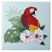 Rode ara tropische vogel bloempapegaai tegeltje (Voorkant)