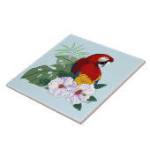 Rode ara tropische vogel bloempapegaai tegeltje (Zijkant)