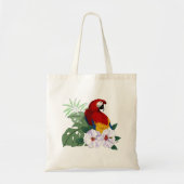 Rode ara tropische vogel bloempapegaai tote bag (Voorkant)