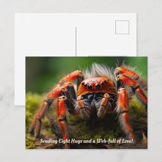 🕷️ rode arachnide affectie feestdagenkaart (Voorkant / Achterkant)