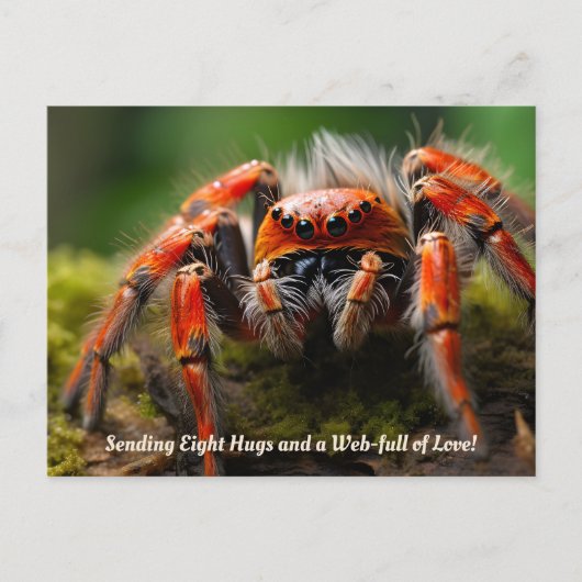 🕷️ rode arachnide affectie feestdagenkaart (Voorkant)