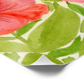 Rode Ara's en Roze Hibiscus Poster (Hoek)