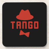 Rode Argentijnse Tango Fedora Bow Stropdas Danser Bier Onderzetter (Voorkant)