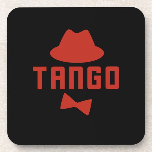 Rode Argentijnse Tango Fedora Bow Stropdas Danser Bier Onderzetter (Voorkant)