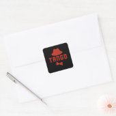 Rode Argentijnse Tango Fedora Bow Stropdas Danser Vierkante Sticker (Envelop)