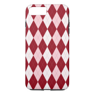 Rode Argyle Dieprode Roze Kleine Diamant Vorm iPhone 8/7 Plus Hoesje